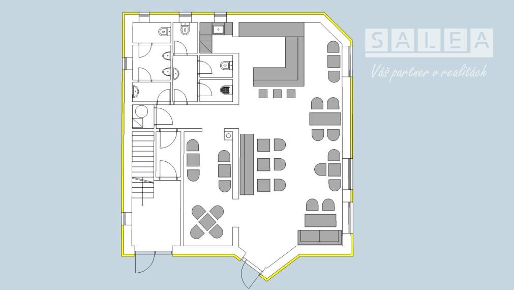 Na prenájom priestor na prevádzku alebo služby v Šaľa-Veča s bytom na poschodí
