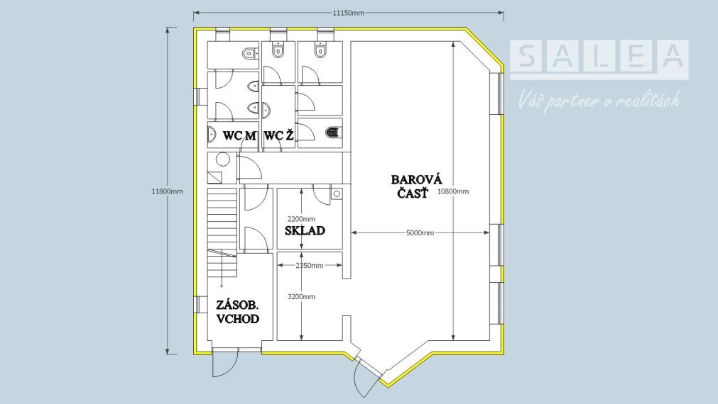 Na prenájom priestor na prevádzku alebo služby v Šaľa-Veča s bytom na poschodí