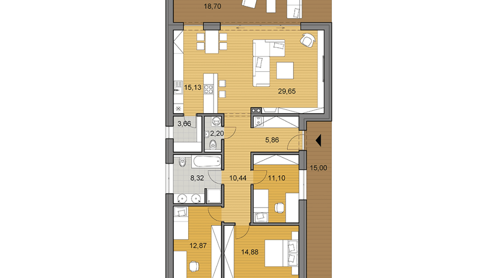 Moderný bungalov, 536m2, Karasová ulica Senec