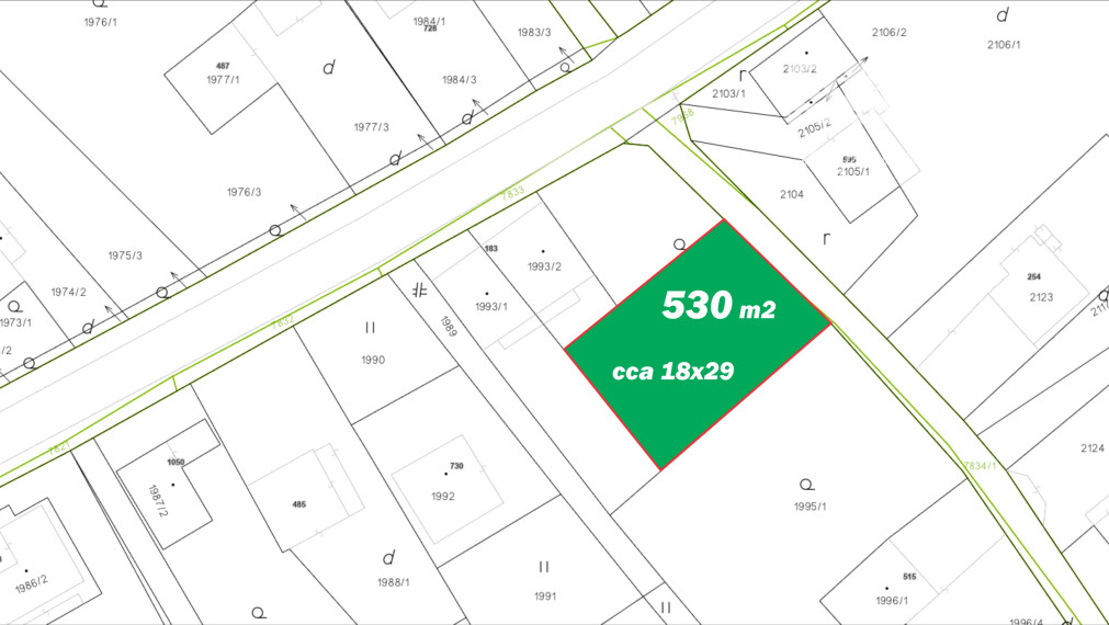 STAŠKOV - STAVEBNÝ POZEMOK 1060 m2 ALEBO (2 x 530 m2)