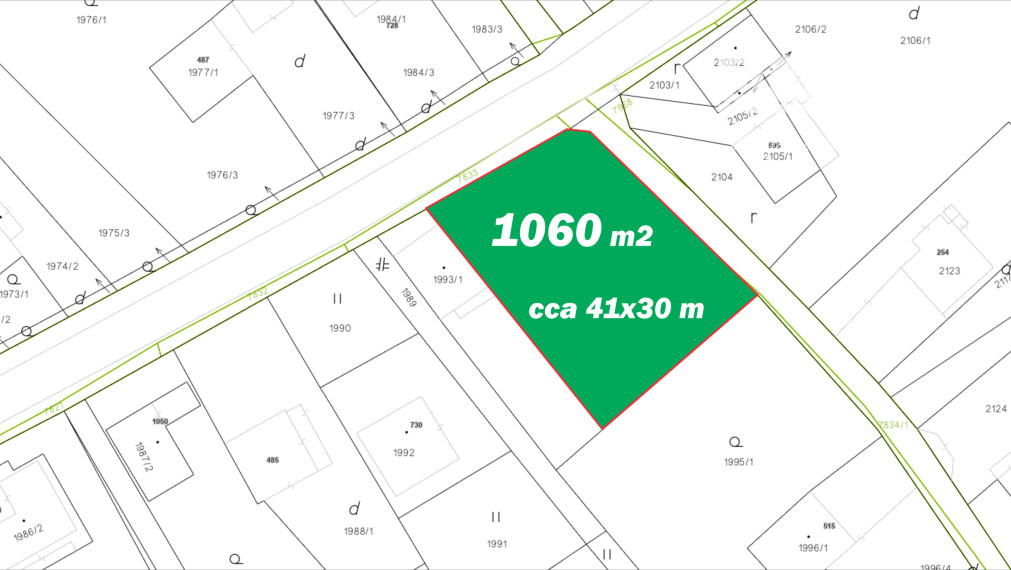 STAŠKOV - STAVEBNÝ POZEMOK 1060 m2 ALEBO (2 x 530 m2)