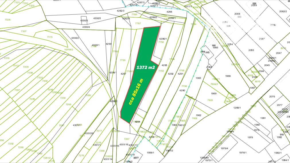 STAŠKOV - REKREAČNÝ POZEMOK 1372m2