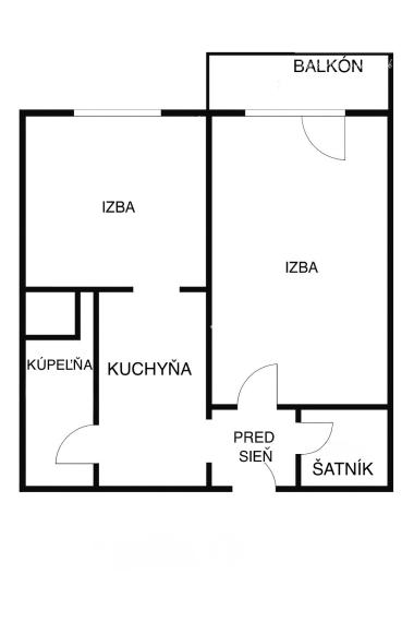 2 izbový byt P.Pazmáňa 50,50 m2, balkón, pivnica, po rekonštrukcii