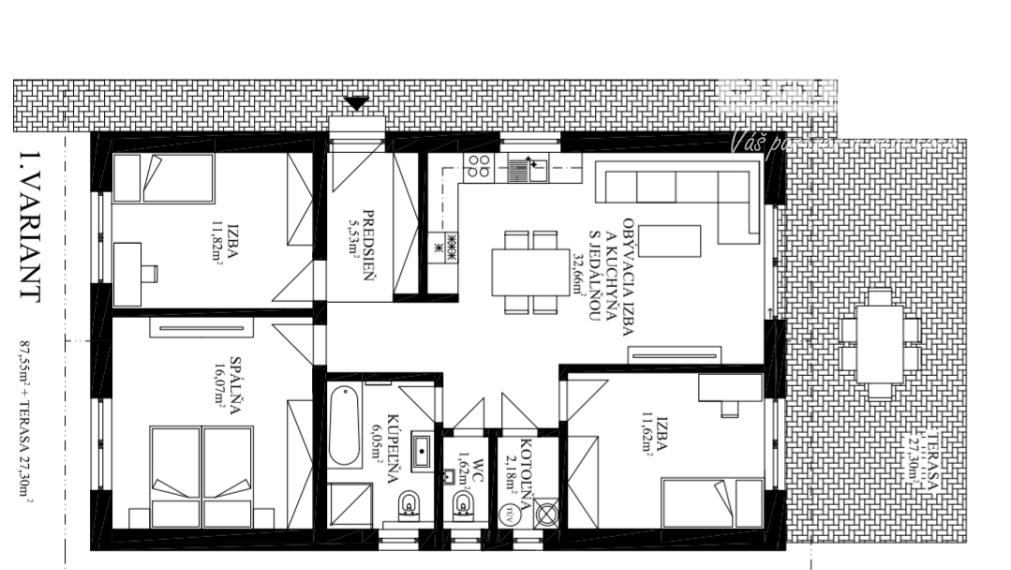 4i Novostavba  stav hrubá stavba pozemok 583m² Dolné Saliby