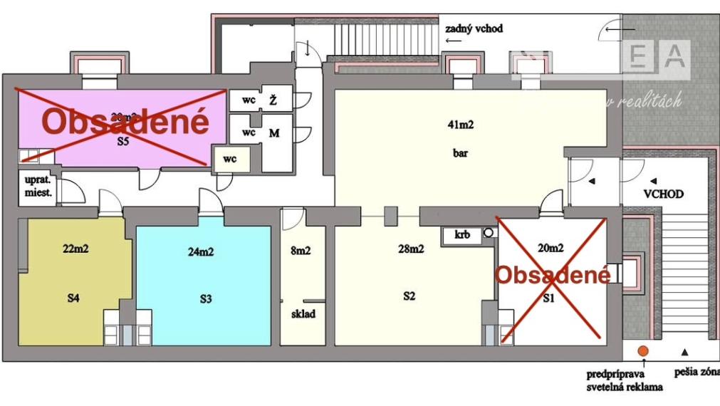 Prenájom pre pestrú ponuku služieb pešia zóna Šaľa 200 m2 alebo po miestnostiach