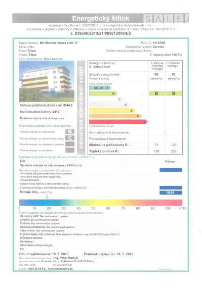 2-IZBOVÝ BYT S TERASOU, 57 m², ŽILINA - SLNEČNÉ TERASY