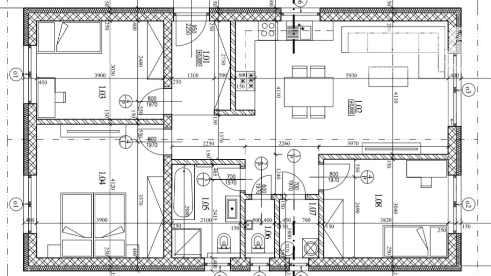 4i Novostavba  stav hrubá stavba pozemok 583m² Dolné Saliby