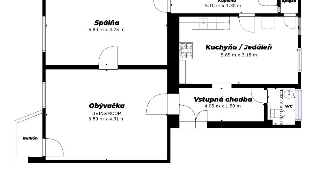 STAROMESTSKÝ 2-IZBOVÝ BYT S BALKÓNOM, 87m2, ŽILINA - CENTRUM