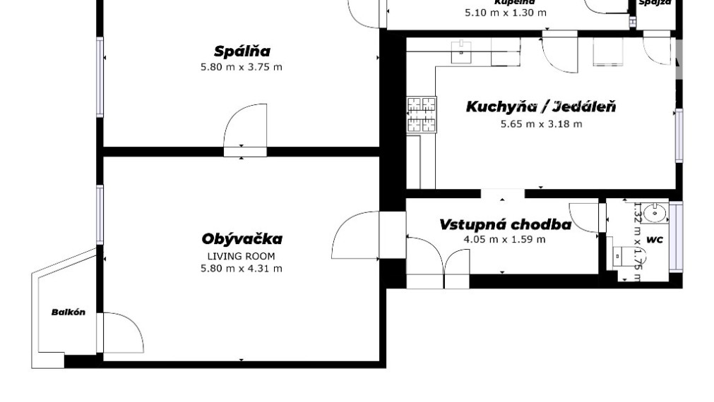 STAROMESTSKÝ 2-IZBOVÝ BYT S BALKÓNOM, 87m2, ŽILINA - CENTRUM
