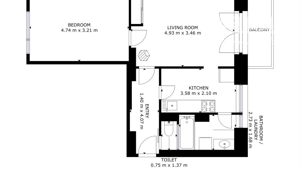 2-IZBOVÝ BYT, 55 m², VEĽKÝ BALKÓN, LIPTOV - MALATÍNY