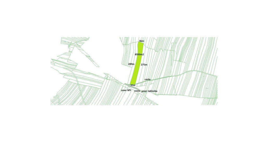 Stavebný pozemok v Meste Myjava o výmer 8930m2.