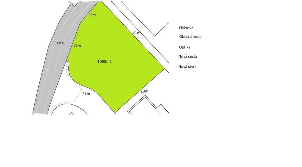 Stavebný pozemok v obci Trenčianske Mitice o výmere 1090m2.