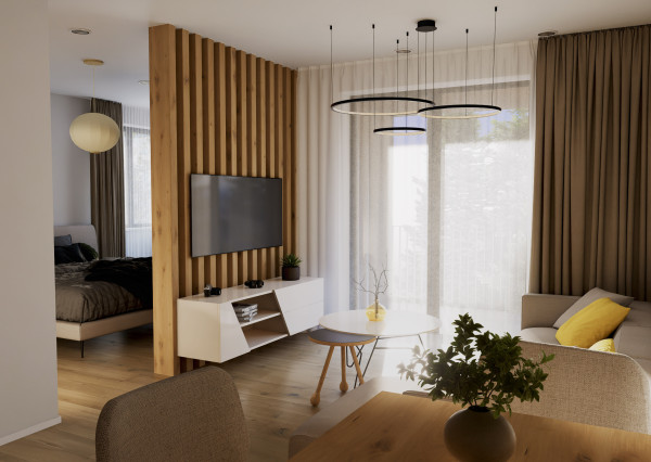 Dvojizbový byt v projekte Srdce Grobu, 49 m2, novostavba