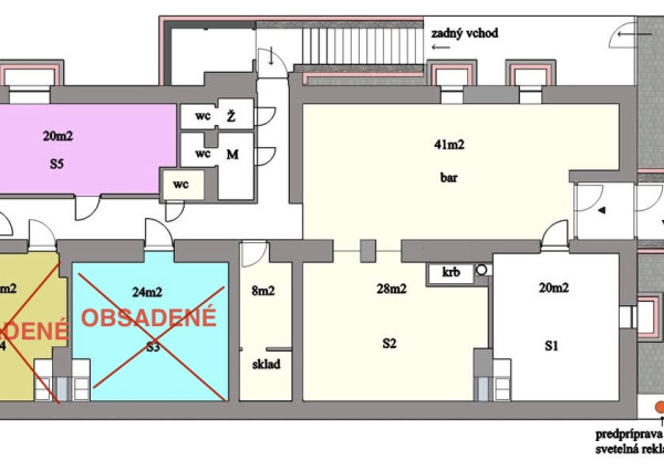Prenájom pre pestrú ponuku služieb pešia zóna Šaľa 200 m2 alebo po miestnostiach