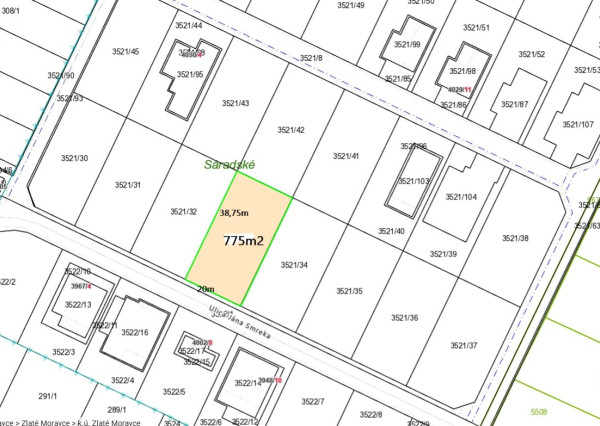 Stavebný pozemok, 775m2, IS siete na pozemku, Zlaté Moravce