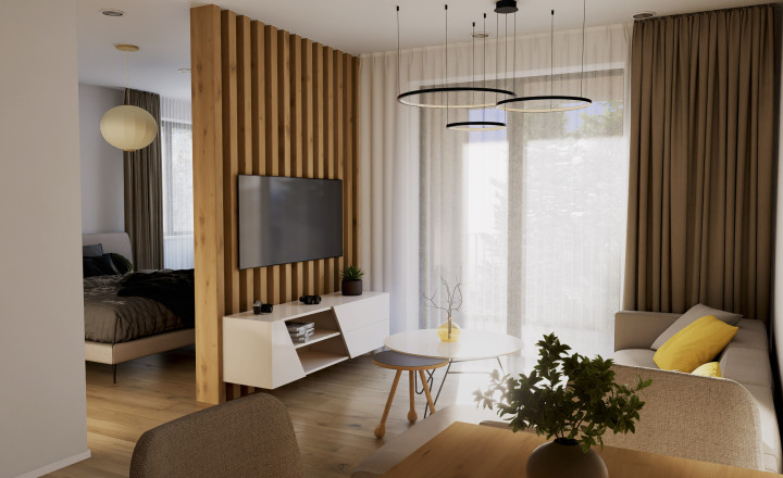 Dvojizbový byt v projekte Srdce Grobu, 49 m2, novostavba