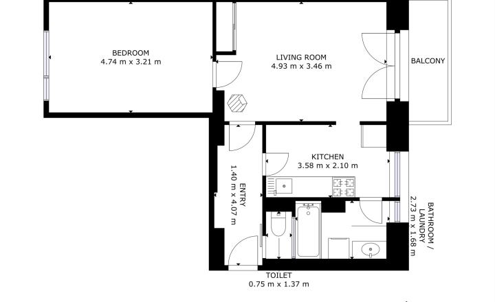 2-IZBOVÝ BYT, 55 m², VEĽKÝ BALKÓN, LIPTOV - MALATÍNY - fotografia 16