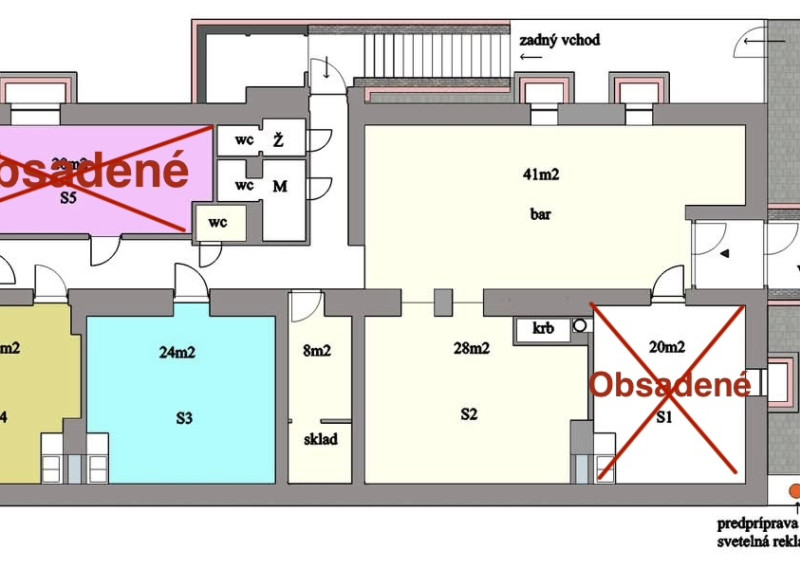 Prenájom pre pestrú ponuku služieb pešia zóna Šaľa 200 m2 alebo po miestnostiach
